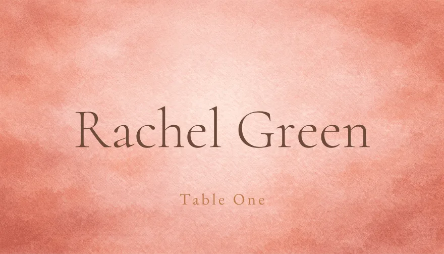 Terracotta Mist, a printable wedding boho warm place card template